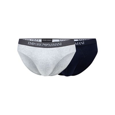 Pack of two navy and grey briefs